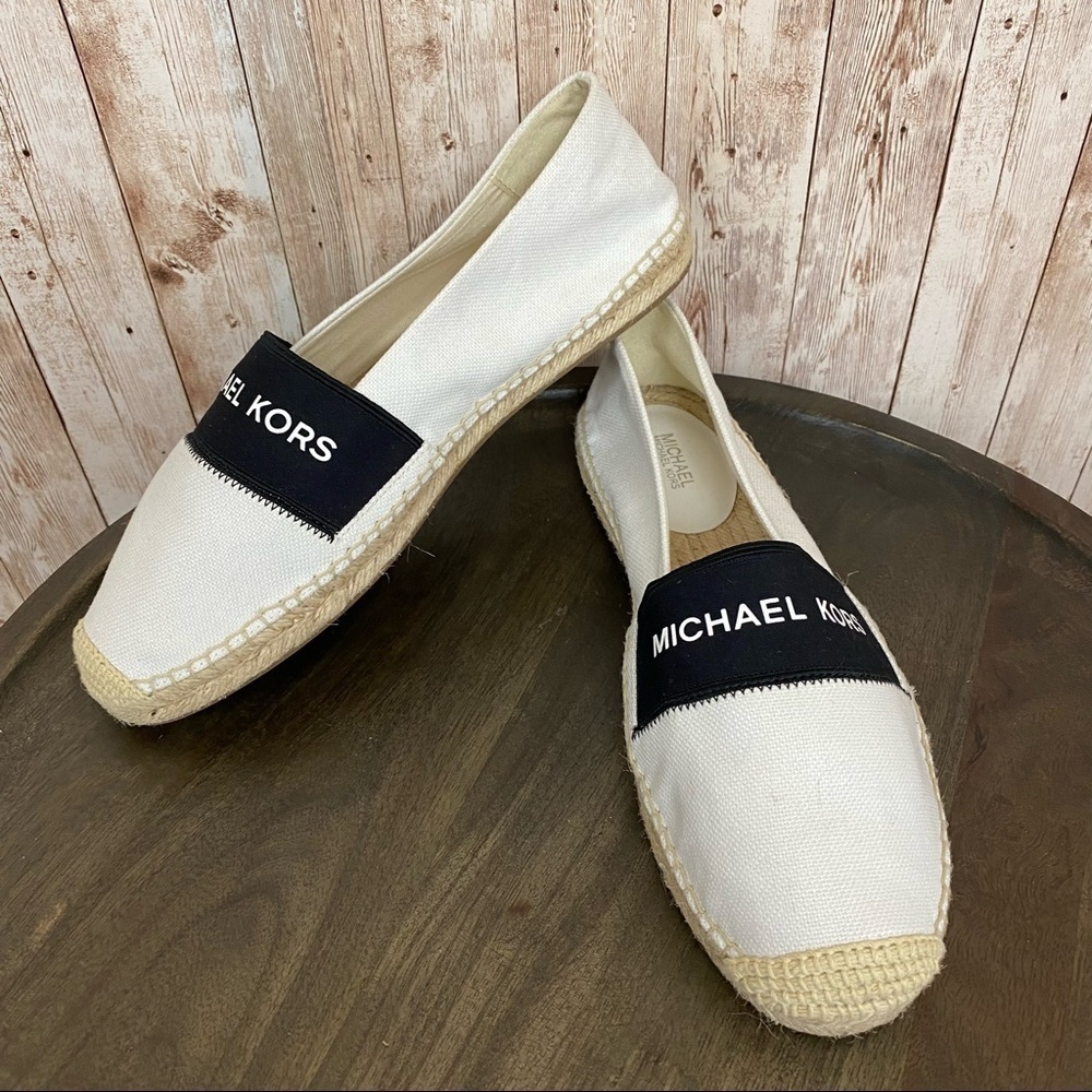 Michael Kors Zada Small Weave Canvas Slip On Espadrille Size 6 Women